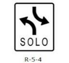 La siguiente señal (R-5-4), significa
a) Que la vía no continúa y los conductores deben girar a la izquierda. 
b) Que la intersección contempla giros tangentes a la izquierda en ambos sentidos. 
c) Que la intersección está en mantenimiento y...