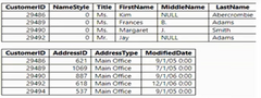 You have the following two tables of customer data. Which type of data do the tables contain? Image