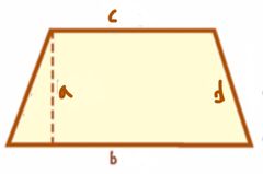 P=b+2d+c
A=(b+c)/2*a