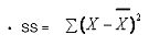 The sample variance is the sum of squares divided by N-1 