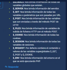 El scope de las variables superglobales