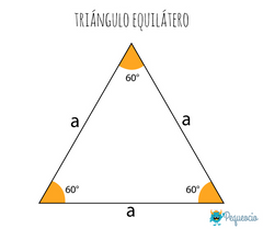 Triángulo Equilátero
Es el que tiene todos sus lados iguales.
  
                                P:   3a