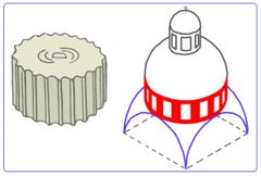 Bloc cilíndric que superposat  forma  el fust d'una  columna  // Estructura cilíndrica o poligonal que sosté la cúpula donant-li alçada.