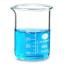 Beaker. Recipiente de vidrio transparente con forma cilíndrica y boca ancha, sirve para medir volumen de líquidos y también para calentar y mezclar sustancias.