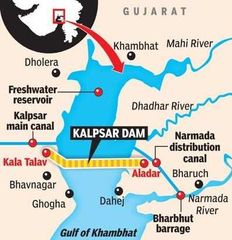 

Narmada estuary in Bharuch, 

Gulf of Khambhat