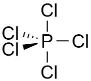P
•Central Atom: P


•e⁻ configuration:[Ne]3s²3p³   


•P contributes 5 val. e⁻  
  
•Cl (x5) contributes 5 val. e⁻ 
   
•10 val. e⁻, i.e. 5 pairs.


•5 bonding pairs. Therefore shape is trigonal bipyramidal (120° equatorial...