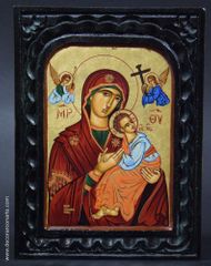 Taula pintada  característica de l'art bizantí. Solen reproduir imatges de Crist, la Mare de Déu o els sants.