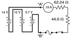 What is the total circuit voltage? (Round the FINAL answer to one decimal place.)