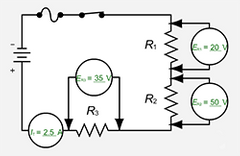 Given the circuit and parameters shown, find the total power for the circuit by determining the power consumed by each resistor. Be prepared to show your work in class.

