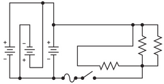 What is the total voltage of this circuit if each battery is 12 volts?