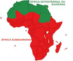 Verde: 

África Setentrional ou Saariana


Vermelha: 

África Subsaariana