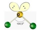 Com 3 átomos, mas que possuem par de elétrons não ligantes.

104,5º
