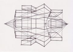 A type of drawing that depicts forms in space as receding to two or more vanishing points, but not on the same horizontal line.