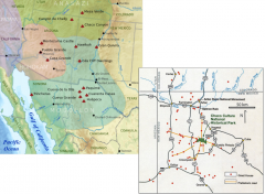 The Southwest:


1) The Pueblo Cultures 750-1350:


A. Chaco Canyon.


- Pueblo Bonito,


B. Mesa Verde.


2) The decline 1350-1600:


A. Warfare.


B. Famine.  


C. Deliberate abandonment.