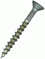 A metal screw that tapers to a point so that it can be driven into wood by a screwdriver.
