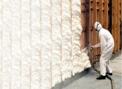

Spray polyurethane foam (SPF) is a spray-applied plastic that can form a continuous insulation and air sealing barrier on walls, roofs, around corners, and on all contoured surfaces