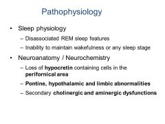 Narcolepsy is a condition in which individuals go into REM sleep from wakefulness, rather than the normal process of prior non-REM sleep. This may be associated with cataplexy What the F is CATAPLEXY?