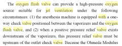 Per notes from Barasch Clinical Anaesthesia....

Vaporiser - one way check valve - oxygen flush valve - so A could be right?

OR

Vaporiser - positive pressure relief valve - outlet check valve - oxygen flush valve - so B is wrong!

But either way...