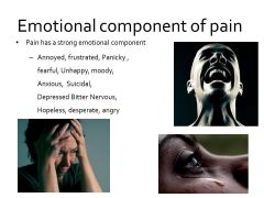 Pain has a very emotional aspect to it? How?