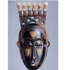 #173 


Portrait mask (Mblo) 


Baule peoples


Côte d'Ivoire


Late 19th to early 20th century C.E.


_____________________


Content: