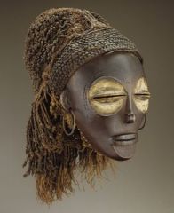 #174 


Female (Pwo) mask 


Chokwe peoples


Democratic Republic of the Congo


Late 19th to early 20th century C.E.


_____________________


Content: 