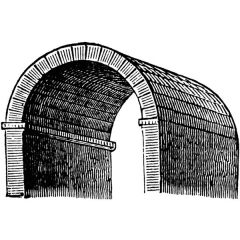 A barrel vault, is an architectural element formed by the extrusion of a single curve along a given distance. 