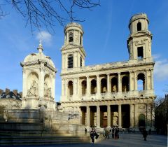 Church w/ mismatched towers. 2nd largest church in Paris. 