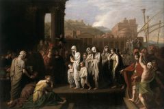Benjamin West, Agrippina komt aan in Brindisium met de assen van Germanicus, 1767