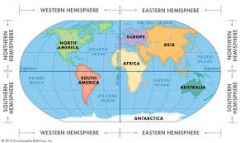 Hemisphere is defined as half of the earth, as in it is divided in to four hemisphere in Earth, Northern,Southern,Western,Eastern Hemispheres.