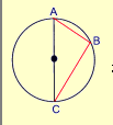 Angles inscribed in a semicircle are right angles.