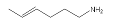 What is the IUPAC name of the following compound?
a. (E)-1-amino-4-hexene
b. (E)-6-amino-2-hexene
c. 3-allyl 1-aminopropane
d. (Z)-1-amino-2-hexene