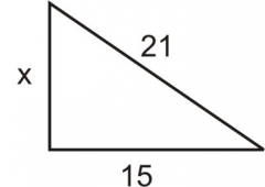 Given this right triangle, calculate the EXACT length of side x.