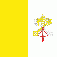 Holy See
Capital: Vatican City
Border Countries: Italy
Area: 257th, .44 sq km
Population: 236th, 1000
Ethnic Groups: Italians, Swiss, Other
Languages: Italian, Latin, French
Religions: Roman Catholic
