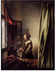 Vermeer, Woman Reading a Letter at an Open Window, c. 1658