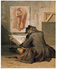 Chardin, Young Student Drawing, 1733-8