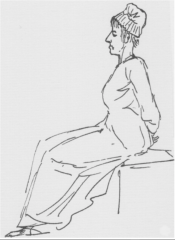 David, Sketch of Marie-Antoinette on Her Way to the Guillotine, 1793