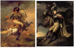 Gericault, Charging Cavalryman, 1812 + Gericault, Wounded Cavalryman, 1814