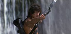 SS Sylvester Stallone aiming an arrow