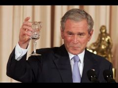 GB George Bush raising a glass