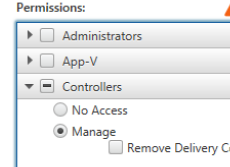 Permissions specific to a Xenapp or Xendesktop component (i.e. Appv, Director, Storefront)
