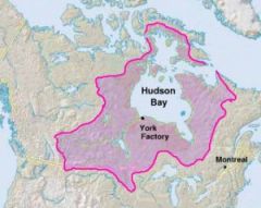 A large bay located in northern Canada discovered by Henry Hudson.
