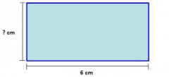 If the perimeter of the following rectangle is 18 centimeters, how many centimeter long is the width of the rectangle?