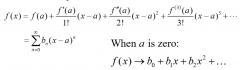 Taylor series of a fuction f(x) that is infinitely differentiable in the region of a number 'a' in the power series: