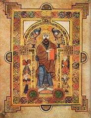 - An illuminated manuscript Gospel book in Latin, containing the four Gospels of the New Testament together with various prefatory texts and tables. 
- Created by Celtic monks ca. 800 or slightly earlier. 
- Largely drawn from the Vulgate, altho...