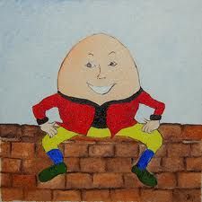 Humpty Dumpty

Falling off wall, bleeding yolk