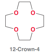 Crown ether with 4 oxygen and totally 12 atom(8C+4O) on ring