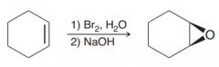 1). Formtion of halohydrin 2).SN2 reaction result in the formation of epoxide (via deporotonation of OH group and then O- will attack the carbon to kick Br out)