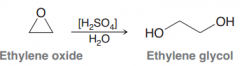 Acidic cleavage of epoxide ring (in presence of H3O+ gives anti dihyration)