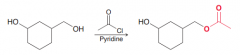 Name: Acylation of OH group  (acyl substitution) is sensitive to steric hindrance so primary is preferred over secondary