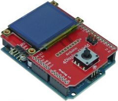 The 4Display-Shield-160 provides an easy way of interfacing the popular uOLED-160-G1 display module to the Arduino and compatible boards. The unit comes with the uOLED-160-G1 module and a 5 way multiswitch joystick.
